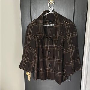 Briggs New York Dark Brown Plaid Jacket